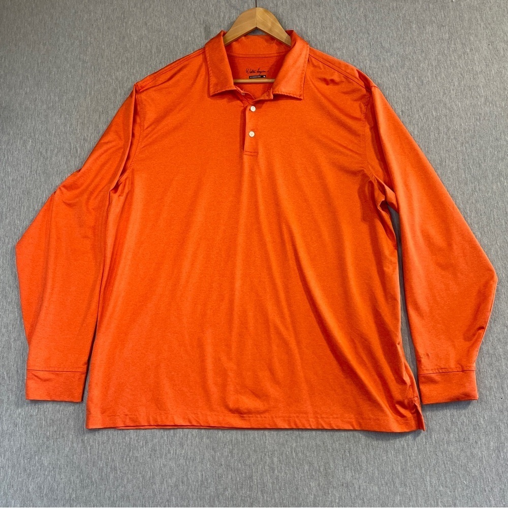 Walter Hagen Golf Pullover Men’s XL Orange Hydro-Dri Long Sleeve 1/4 Button